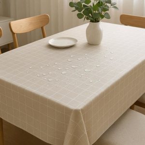 1 Waterproof Table Cover Rectangular Oilcloth for Dining Table