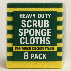 Heavy Duty Scrub Sponge Cloths 8 Pack for Tough Kitchen Stains