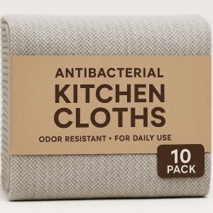 Antibacterial Kitchen Cloths 10 Pack Odor Resistant for Daily Use