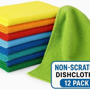 15 Non Scratch Dish Cloths 12 Pack Soft for Non Stick Cookware