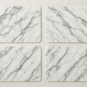 Marble Print Placemats Set of 4 Modern for Kitchen Decor